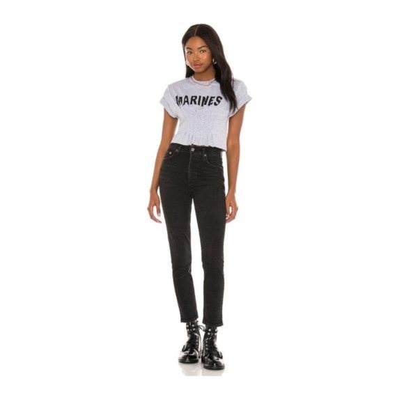 Agolde Nico High Rise Slim Fit Jeans Compilation Washed Black 32 - Picture 5 of 16